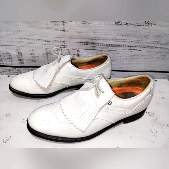Dexter Golf Shoe in White Men's size 9.5A Vintage Outdoor Spikes Athletic - Picture 6 of 6